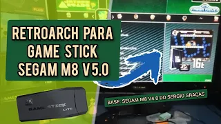 RETROARCH PARA GAME STICK 4K LITE - 32GB - Parceiros da Emulação - Modelo SEGAM-M8-V5.0