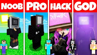 Minecraft Battle: NOOB vs PRO vs HACKER vs GOD TV GIRL BASE HOUSE BUILD CHALLENGE Animation