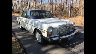 1976 Mercedes 240D drive video and 0-60 acceleration