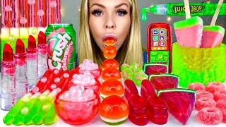 ASMR WATERMELON DESSERTS, SOUR CANDY, POPSICLE, CRYSTAL JELLY MUKBANG 먹방