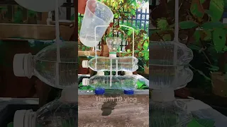 Water Fountain Without Electricity With Plastic Bottle Flowing Two Faucets - DEMO | #shorts