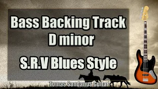 Bass Backing Track D minor - Dm - Stevie Ray Vaughan Style - Slow Blues - NO BASS