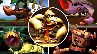 Donkey Kong Country Returns 4K - All Bosses with Gold Kong