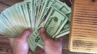 Counting $4,000 In Cash In 20 Dollar Bills- Money Motivation ASMR CLOSE UP
