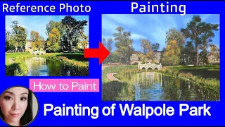 Walpole Park landscape Oil Painting.   Artist: Kumiko Kondo