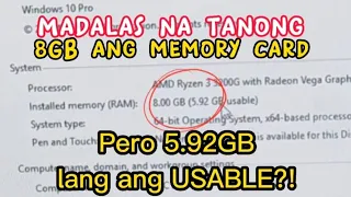 GB Usable RAM. how to fix 8GB ram 5.92 usable? windows 10 | Beginners guide step by step