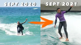 My 1 Year Surfing Progression! (Longboarding)