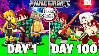 We Spent 100 Days In DEMON SLAYER Minecraft With PROXIMITY CHAT…Here’s What Happened…