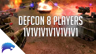 HUGE TANK BATTLES | 1v1v1v1v1v1v1v1 | Defcon 8 Players | Generals Zero Hour