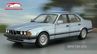 ck-modelcars-video: BMW 730i (E32) Baujahr 1986 hellblau metallic Minichamps