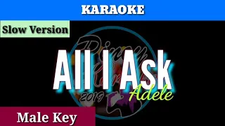 All I Ask by Adele ( Karaoke : Male Key : Slow Version)