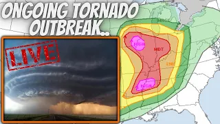 🔴BREAKING WEATHER - EXTREME Tornado Outbreak Ongoing... EF2+ Tornadoes, 90+Mph Winds Likely....