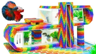 Build Amazing Modern Mansion Fish Tank Aquarium From Magnetic Balls (Satisfying) - Magnet Balls