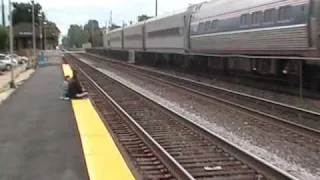 Amtrak #182 At Harlem Station SIX THRTEEN PM 70 MPH Track speed.