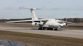 Руление, Взлет  IL-76TD , RubiStar, EW-383TH, Minsk National Airport