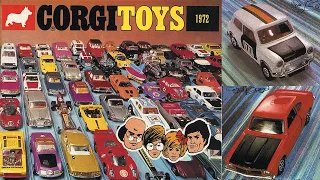 Corgi presentation of all models from 1972 die-cast models.