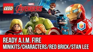 LEGO Marvel's Avengers Ready A.I.M. Fire Walkthrough (All Minikits, Red Brick, Stan Lee)