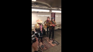 Surprise performance in the New York City subway by Alanis Morissette and Jimmy Fallon