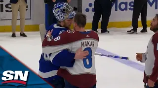 Colorado Avalanche And Tampa Bay Lightning Exchange Handshakes Following Their Six-Game Series