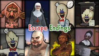 Ice Scream 1-8, Evil Nun 1-2 & The Broken Mask, Mr Meat 1-2, Witch Cry - Keplerians Escape Endings