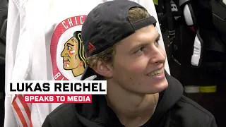 Lukas Reichel speaks at Training Camp | Chicago Blackhawks