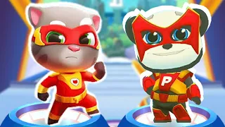 Talking Tom Hero Dash vs Panda Panda Hero Run Gameplay