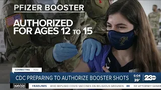 CDC preparing to authorize COVID booster shots for ages 12 to 15