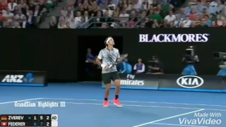 Roger Federer HOT SHOT - Mischa Zverev || Australian Open 2017