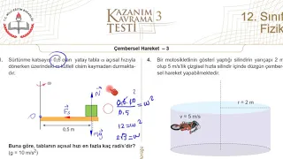 DÜZGÜN ÇEMBERSEL HAREKET MEB KAZANIM TEST ÇÖZÜMLERİ