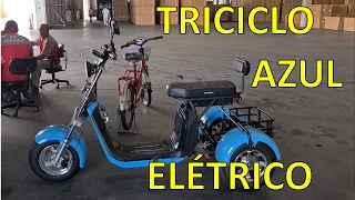 Triciclo Azul Claro Elétrico Lançamento da Shineray Aqui na Maamotos