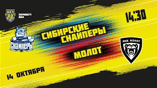 14.10.2021. «Сибирские Снайперы» – МХК «Молот» | (Париматч МХЛ 21/22) – Прямая трансляция