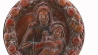 Terracotta Madonna and Child Della Robbia Plaque