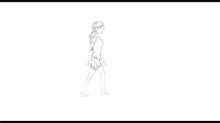 2D Hand-drawn animation Walk Cycle