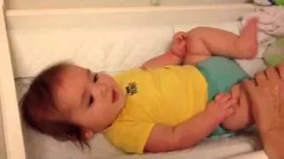 Laughs on the changing table