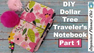 DIY Dollar Tree Traveler's Notebook Part 1 | No Sewing | Real-Time Tutorial