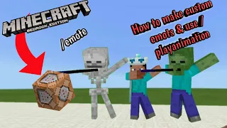 How to make custom emotes & use /playanimation command Minecaft Bedrock Edition *1.16*
