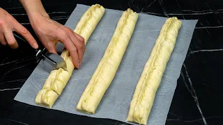 Puff pastry with 3 kinds of fillings! Quick appetizer for any event