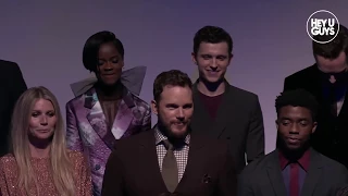 The cast of 'Avengers: Infinity War' on stage at the LA Premiere (April 23, 2018) — HeyUGuys