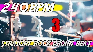 ✅ 240 BPM Backing Track 🥁 Ten minutes of straight rock drums beat