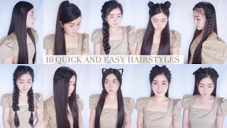 10 ทรงผมทำเองง่ายๆ ทำได้ใน 3 นาที | Quick & Easy hairstyles