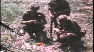 A US soldier prepares to detonate rockets that have been jettisoned by US aircraf...HD Stock Footage