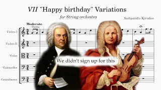 Happy birthday to you - String Orchestra Variations (minor form- Bach, Vivaldi, staccato)