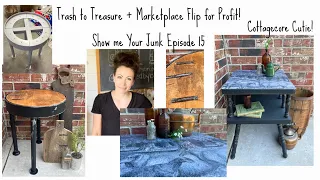 Trash To Treasure + Marketplace Flip!  Flip 2 tables I Industrial Farmhouse I Cottagecore SMYJ15