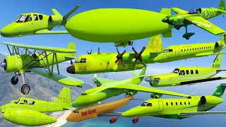 GTA V: Every Lime Green Airplanes Best Extreme Longer Crash and Fail Compilation