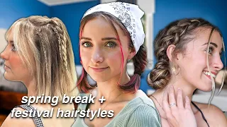 3 Spring Break + Coachella Hairstyles *easy festival hair*