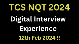 TCS NQT 2024 Interviews | TCS Digital 2024 Interview Experience | All Technical Questions Discussed