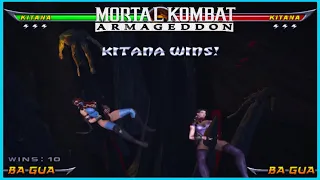 ALL Stage Death Traps/Transitions on KITANA (Mortal Kombat Armageddon)