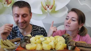 МУКБАНГ ПЕРВЫЙ ЗАРАБОТОК💲СКУМБРИЯ С КАРТОШКОЙ | MUKBANG MACKEREL WITH POTATOES #мукбанг #mukbang