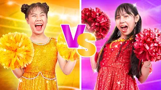 One Colored Dance Challenge! Red Vs Yellow Girl At Dance Contest - Funny Stories About Baby Doll