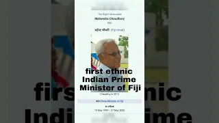 first ethnic Indian Prime Minister of Fiji 🤔